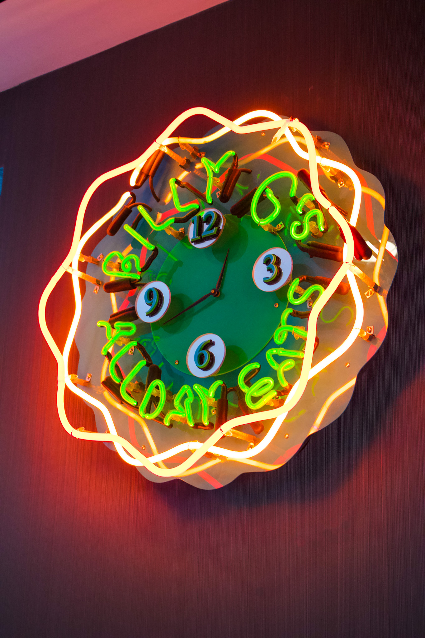 neon clock sign